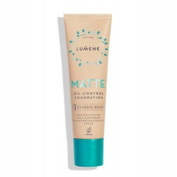 LUMENE_Matte Oil-Control ματ foundation για το πρόσωπο SPF20 1 Classic Beige 30ml