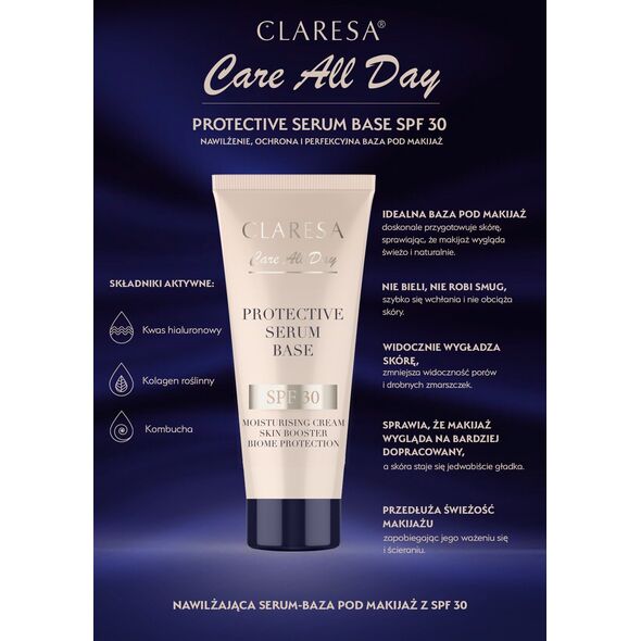CLARESA_Protective Serum Base nawilżająca serum baza do twarzy z filtrem SPF30 30ml