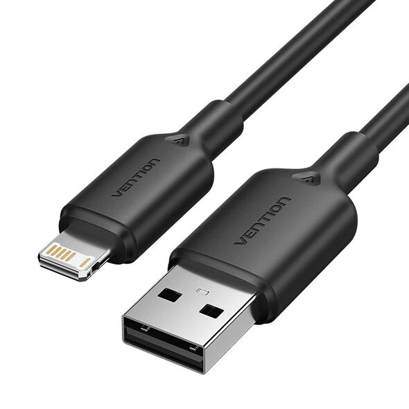 VENTION USB 2.0 A Male to Lightning Male 2.4A Cable 2M Black PVC Type (LAMBH) (VENLAMBH) έως 12 άτοκες Δόσεις
