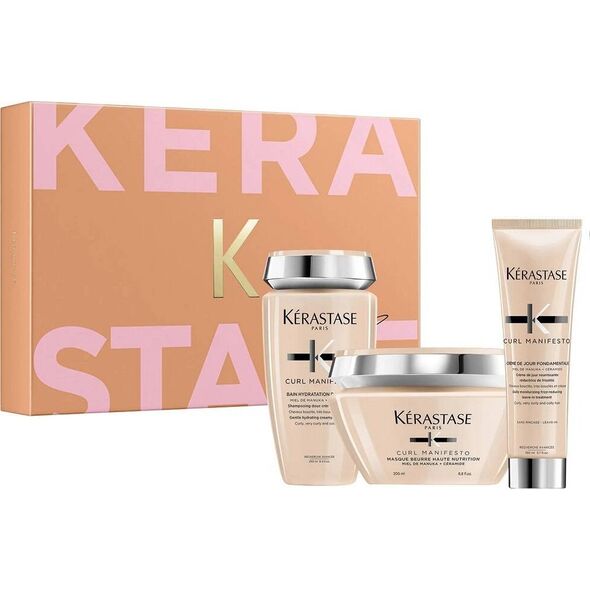 Kerastase Curl Manifesto zestaw szampon do włosów 250ml + maska do włosów 200ml + nawilżający krem do loków 150ml