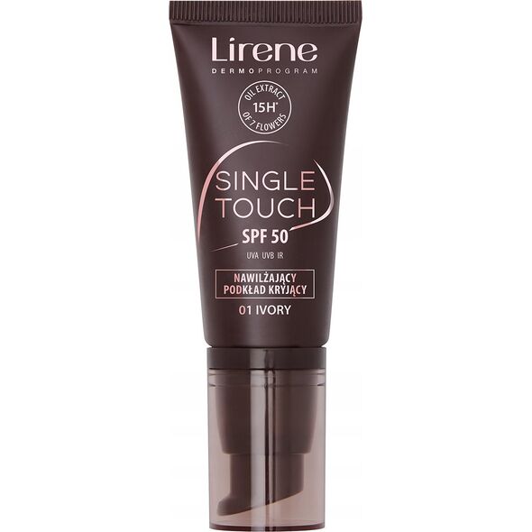 Lirene Single Touch SPF50 Nawilżający podkład kryjący 01 Ivory,  30 ml