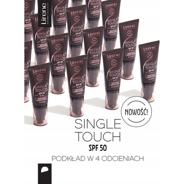 Lirene Single Touch SPF50 Nawilżający podkład kryjący 01 Ivory,  30 ml