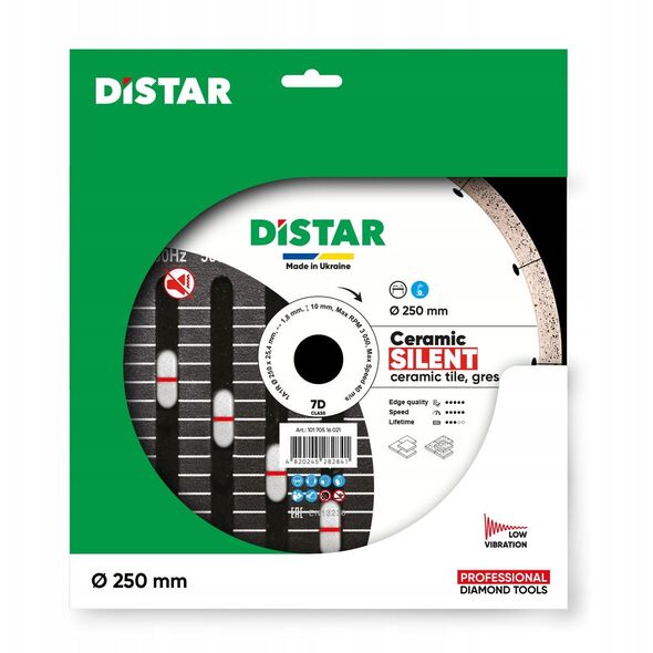 DISTAR DIAMOND BLADE CERAMIC SILENT 250 x 1.8 x 10 x 25.4
