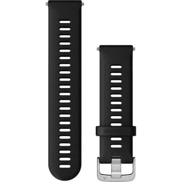 Garmin Pasek silikonowy na nadgarstek Quick Release 22 (czarny / srebrna sprzączka) (010-11251-3A)