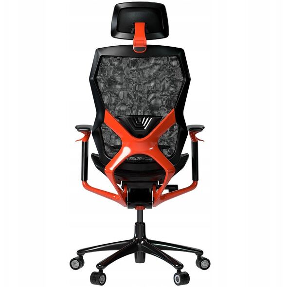 Fotel Lorgar LORGAR Grace 855, Gaming chair, Mesh material, aluminium frame, multiblock mechanism, 3D armrests, 5 Star aluminium base, Class-4 gas lift, 60mm PU casters, Red + black