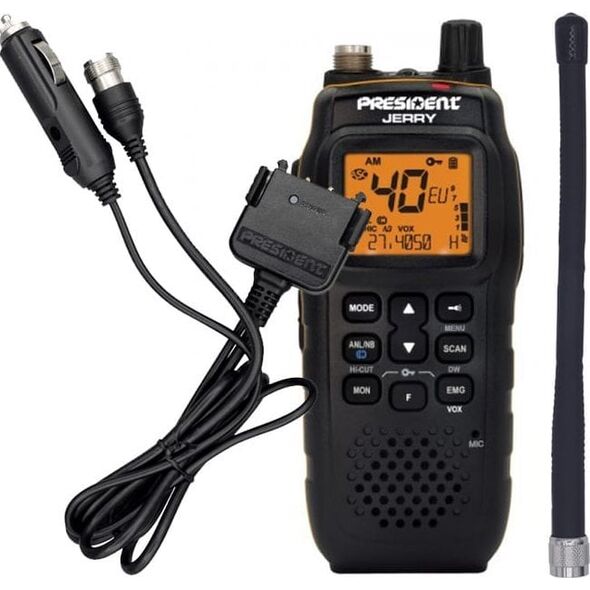 CB Radio President Ręczne radio CB President Jerry. Adaptor, akumulator, antena
