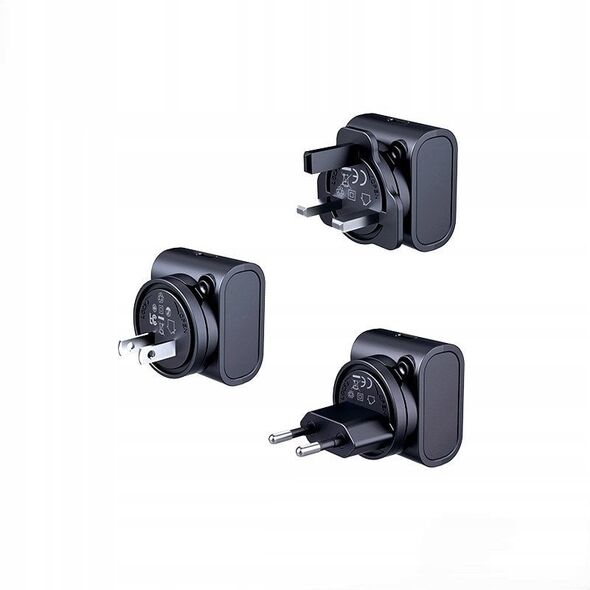 Σετ φορτιστή ταξιδιού Remax 30W RP-U192 EU/UK/US μαύρο