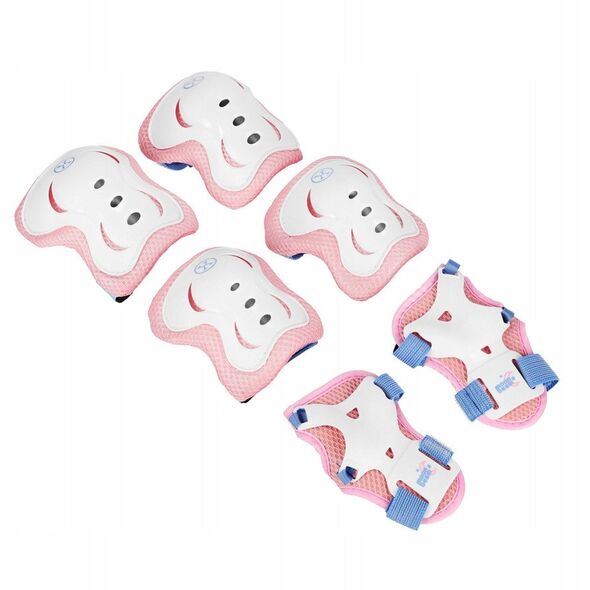 NA0189 ZESTAW LED ŁYŻWOROLKI OCHRANIACZE MOONBEAM BIAŁE ROZM. M(35-38) NILS EXTREME