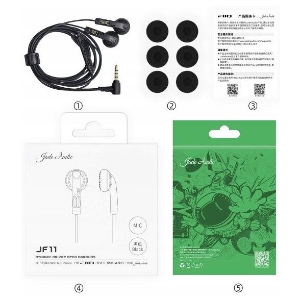 FiiO JF11 - Black - Słuchawki pchełki extended bass