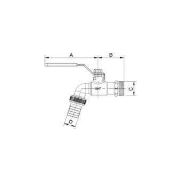 Arco SENA zawór czerpalny, 1GZ x 1 1/4GZ x 25, uchwyt rączka ARCO 155105
