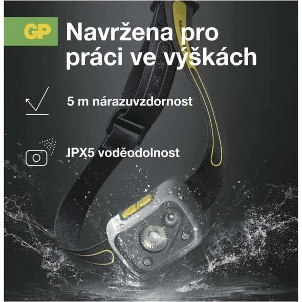 Latarka GP Latarka czołowa z czujnikiem ruchu 375lm, 110m, 4 tryby - GP DISCOVERY CHW54