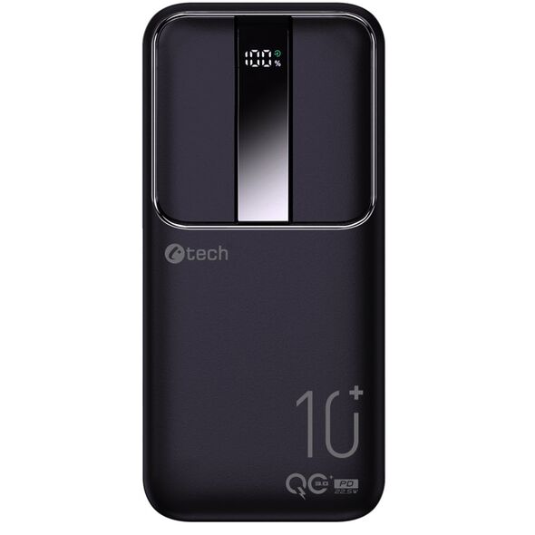 C-TECH Powerbanka 10000mAh, Li-Pol, 22,5W, USB-C/USB-A/micro USB