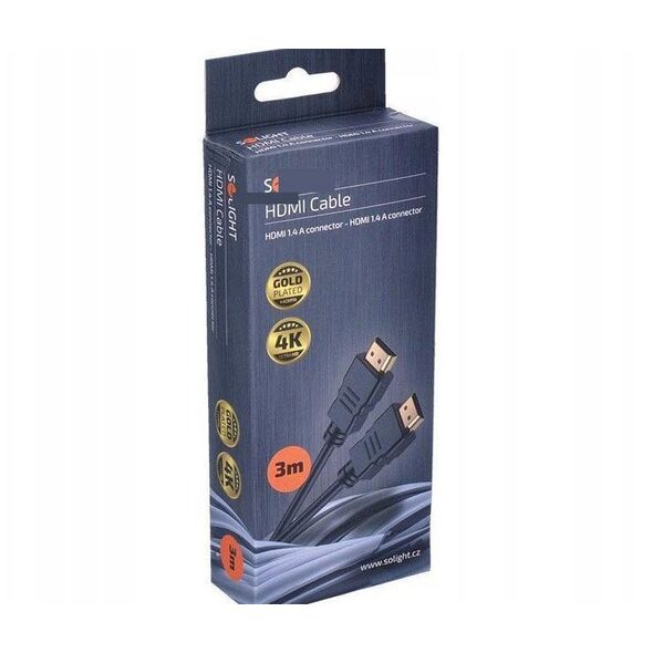 Solight HDMI kabel s Ethernetem, HDMI 1.4 A konektor - HDMI 1.4 A konektor, blistr, 3m