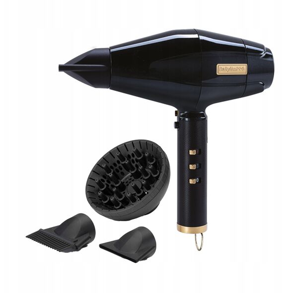 BaByliss FXBDB1E Pro 4Artists fén na vlasy, 2200 W, 3 teploty, 2 rychlosti, iontový generátor, černá