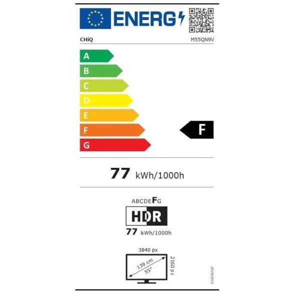 CHiQ M55QN9V TV 55", UHD MiniLED  Google TV DLG 120 Hz