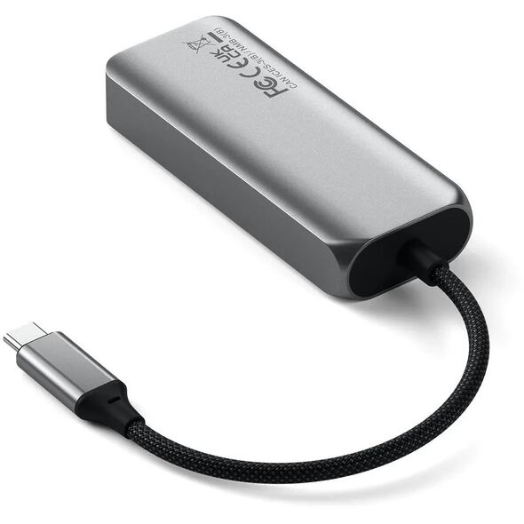 Satechi 4-In-1 USB-C Hub - hub do urządzeń mobilnych USB-C (3x USB-C 3.2 gen2 10Gbps, 2.5 Gigabit Ethernet) (space gray)