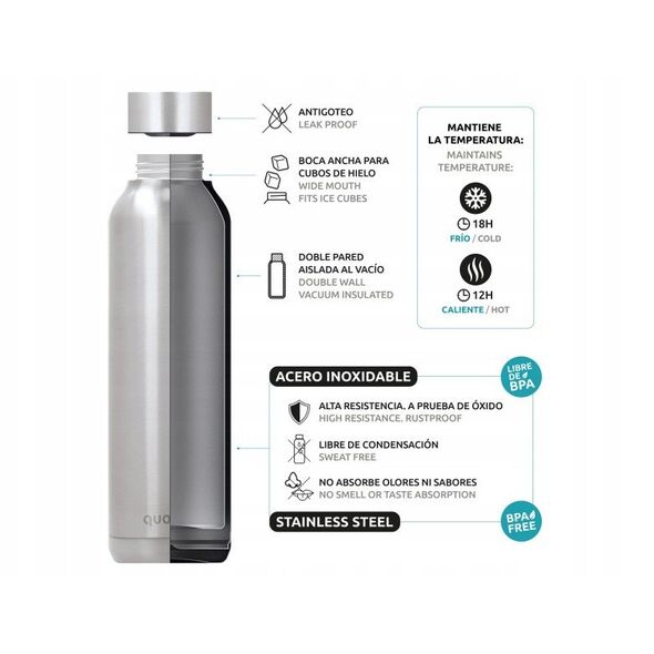 Quokka Solid - Butelka termiczna ze stali nierdzewnej 510 ml (Tropical Bloom)