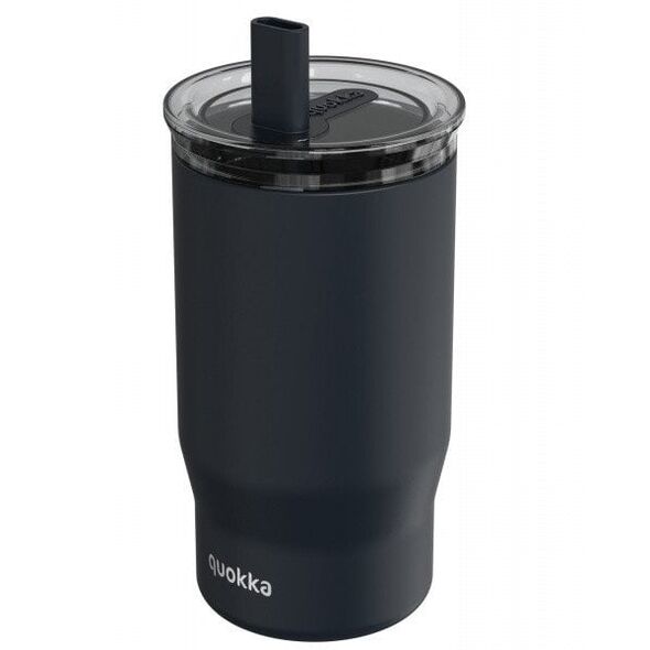 Quokka Mist - Kubek termiczny ze stali nierdzewnej 720 ml ze słomką (Black)