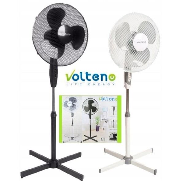 VOLTENO WENTYLATOR PODŁOGOWY BIAŁY 40cm PODSTAWA KRZYŻAK