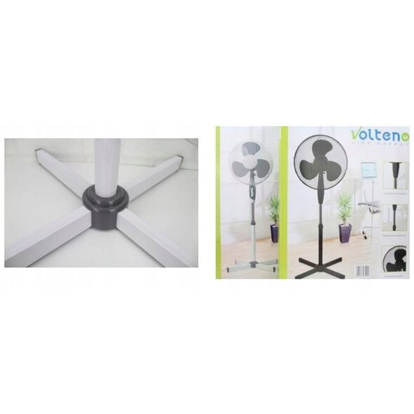 VOLTENO WENTYLATOR PODŁOGOWY BIAŁY 40cm PODSTAWA KRZYŻAK