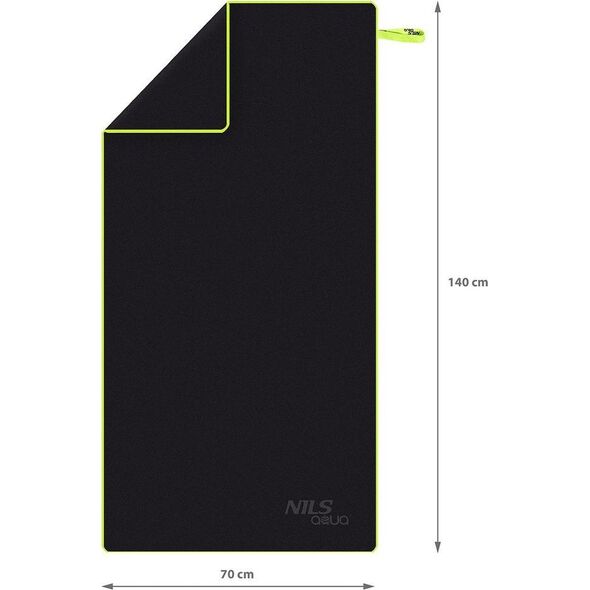 Nils Extreme Ręcznik z mikrofibry Nils Aqua NAR11 140x70 cm czarny