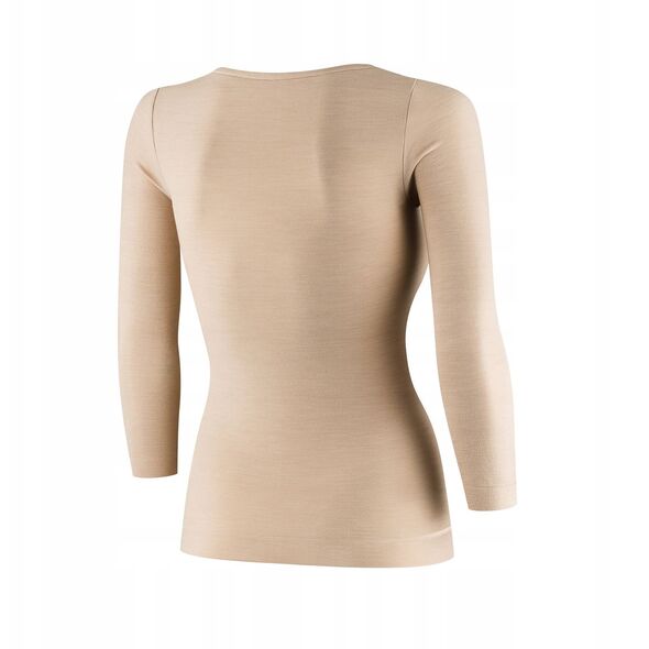 LS1628W Koszulka damska z rękawem 3/4 COMFORT MERINO beżowy S