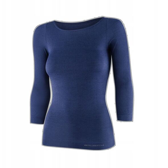 LS1628W Koszulka damska z rękawem 3/4 COMFORT MERINO granatowy S