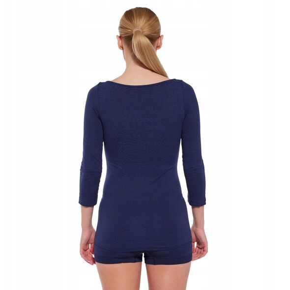 LS1628W Koszulka damska z rękawem 3/4 COMFORT MERINO granatowy S
