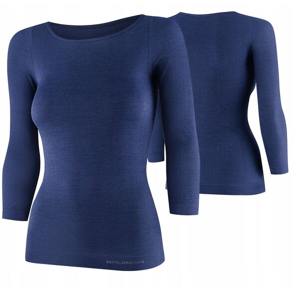 LS1628W Koszulka damska z rękawem 3/4 COMFORT MERINO granatowy M