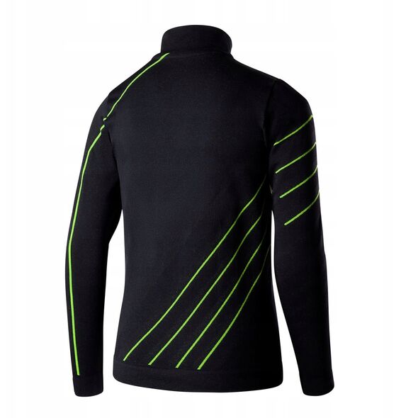 LS1636J Bluza piłkarska z krótkim ekspresem DRY JUNIOR czarny/neonowy 128/134