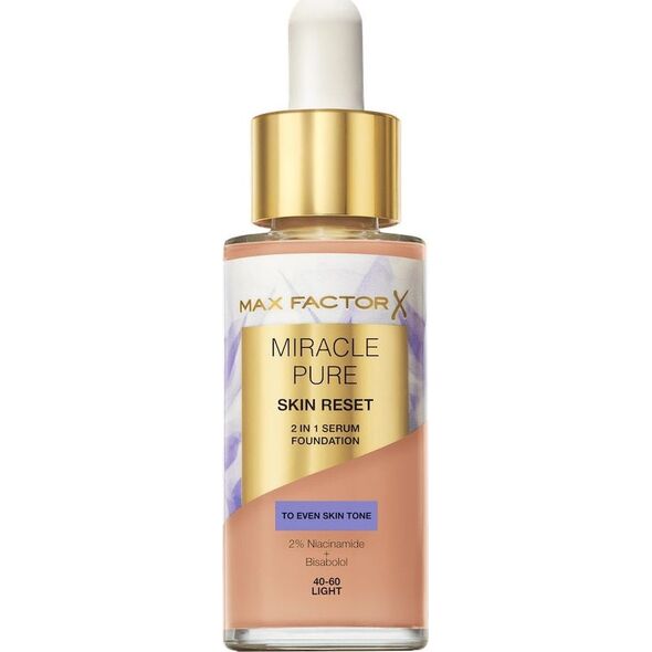 Max Factor Miracle Pure 2w1 Skin Reset Pielęgnujący podkład z serum o wegańskiej formule 30ml LIGHT (40-60)
