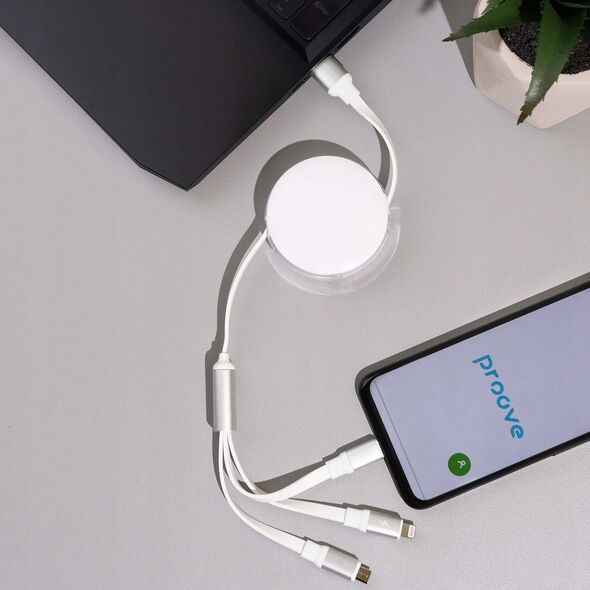 Kabel Zwijany 3w1 1,2m 3a Microusb Type-c Ligtning Iphone Na Usb-a Telefon / Triple Sync