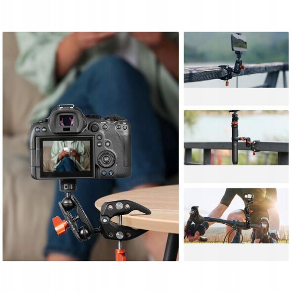 Mocowanie Uchwyt Imadło 2x Zacisk Crab Clamp Magic Arm K&f 1.5kg 1/4" Ms25 / Kf31.096