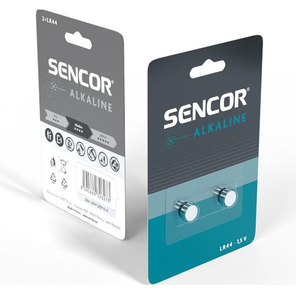 Bateria alkaliczna, LR44, LR44, 1.5V, Sencor, blistr, 2-pack