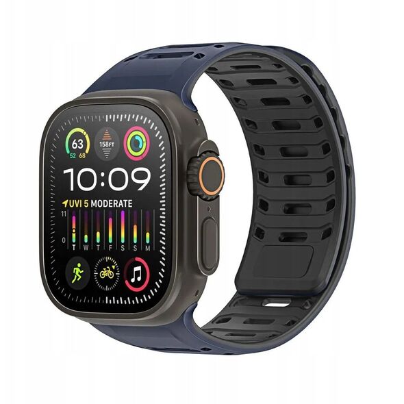 DUX DUCIS pasek CS magnetyczny silikonowy do Apple Watch 42/44/45/46/49 mm granatowo czarny