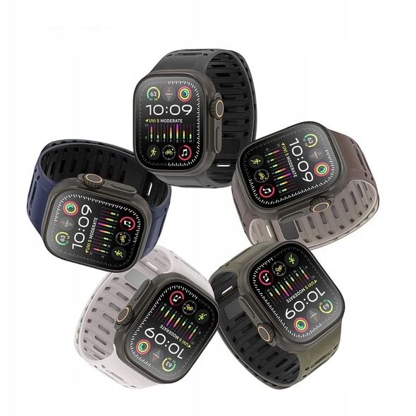 DUX DUCIS pasek CS magnetyczny silikonowy do Apple Watch 42/44/45/46/49 mm szary