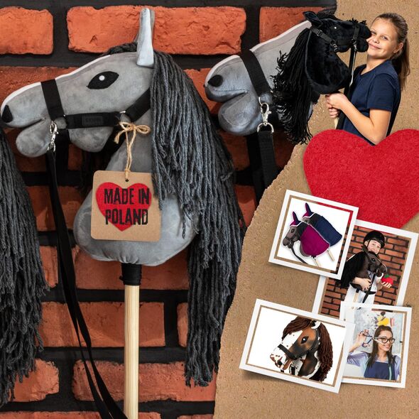 Froster Hobby Horse Skippi - lekki koń na kiju - Szary A5  - prezent dla dziecka