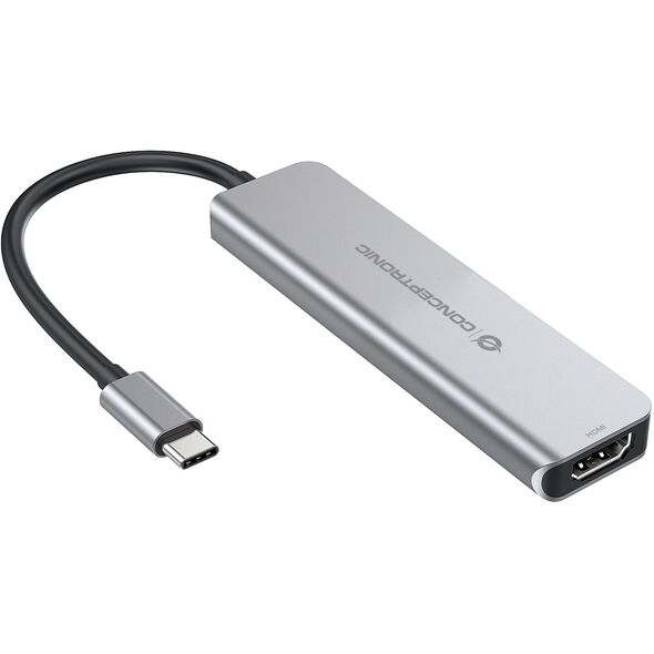 CONCEPTRONIC Dock USB-C->HDMI,2xUSB-A,SD/TF,100WPD,+ 15cm gr