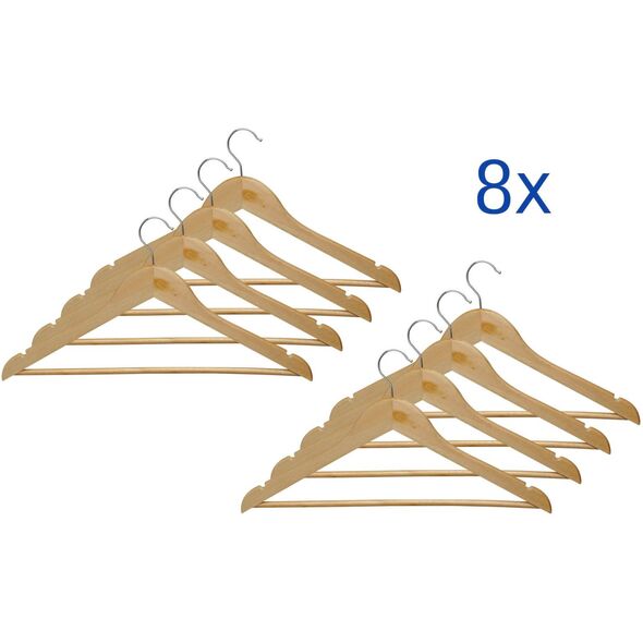 MAUL Kleiderbügel Holz, 8 St./Pack