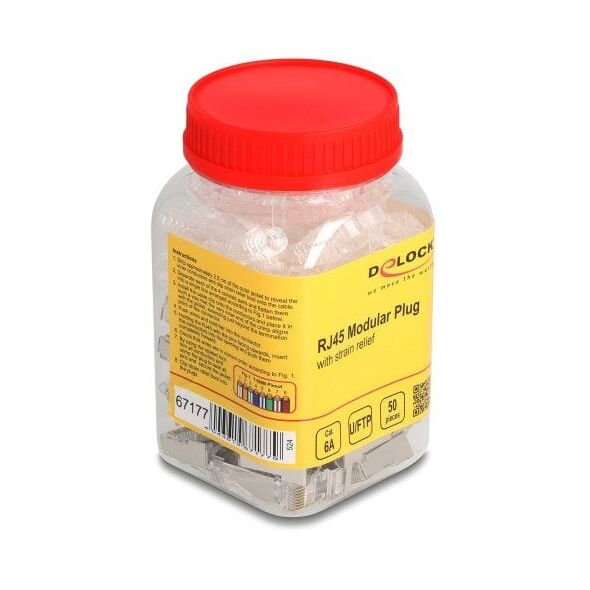 DELOCK  RJ45 Modularer Stecker Cat.6A mit Knickschutztülle