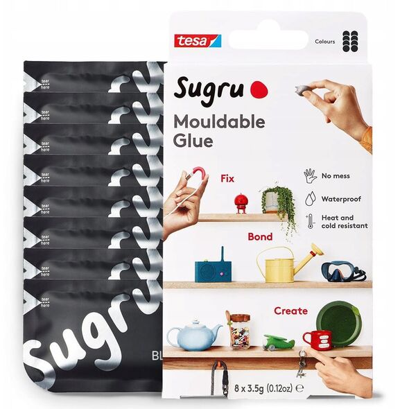 tesa Sugru formbarer Allzweckkleber 8Stk black
