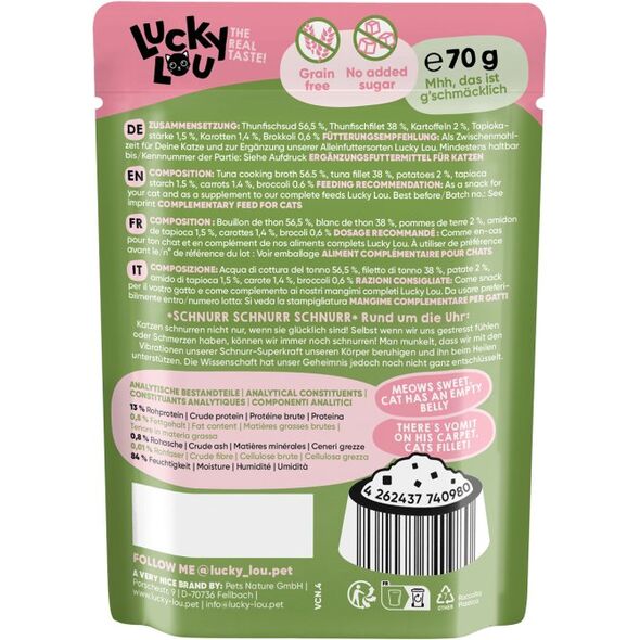 Lucky Lou Extrafood Tuńczyk i warzywa w bulionie saszetka 70g