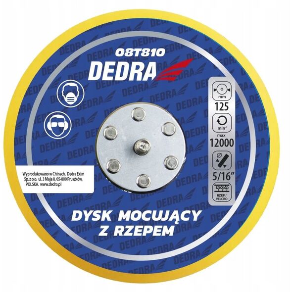 Dysk mocujący z rzepem 125mm do polerek mimośrodowych
