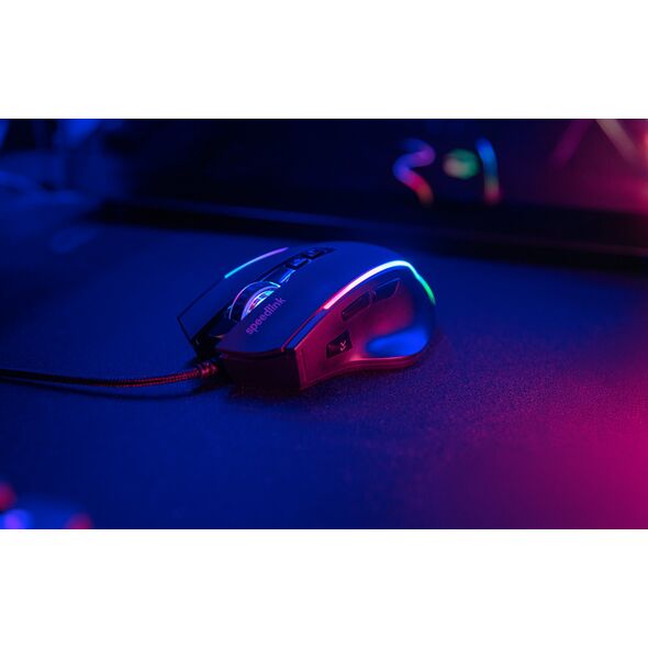 Speedlink Gaming Maus DECUS. 12800 DPI. USB. gummiert. sw retail