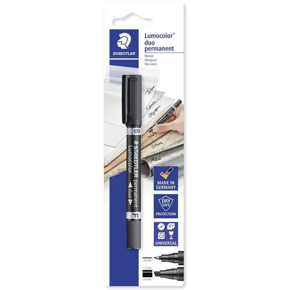 STAEDTLER Zweispitzmarker Lumocolor permanent BK retail