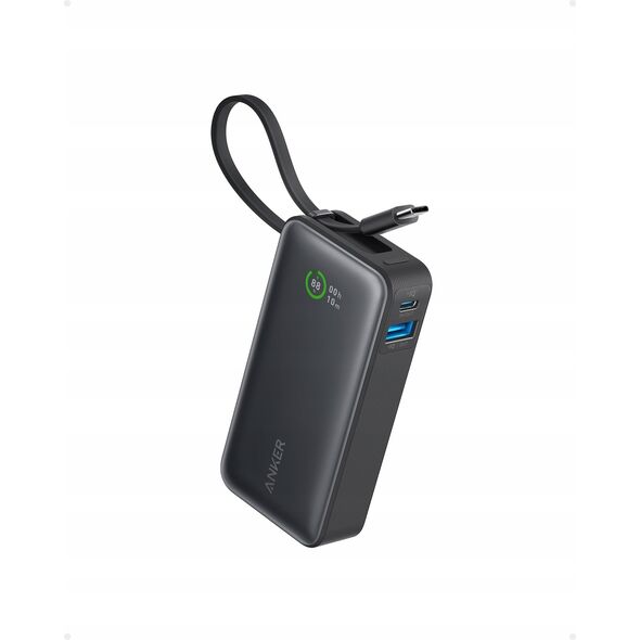Anker Nano Power Bank (10,000mAh, 30W, Built-In USB-C Cable, Blue)