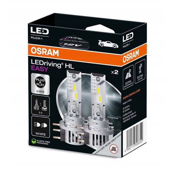 Żarówka LED (Zestaw 2szt.) H15 12V 3.8/16.5W PGJ23T-1 bez homologacji drogowej LEDriving HL EASY