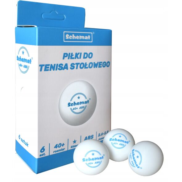 Piłki do tenisa stołowego 40+ ABS 6szt EDUKAMP