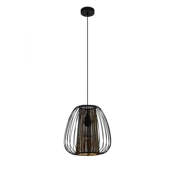 Pendant lamp EGLO Curasao, 1 x E27, 40W, black/gold, o33.5 x h110 cm
