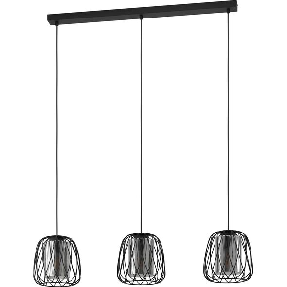 Pendant lamp EGLO FLORESTA, 3 x E27, max 3 x 40W, black, 89 x 19 x 110 cm